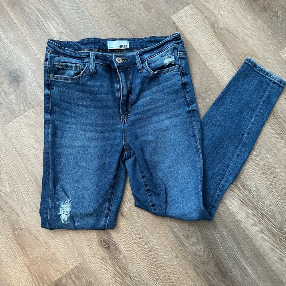 Vervet Women's Dark Blue Skinny Jeans { #4 }